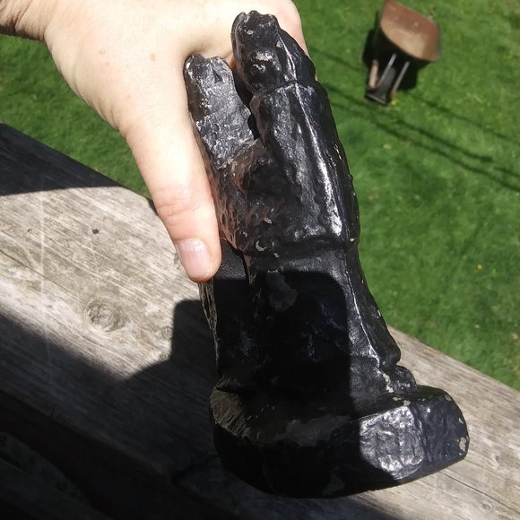 Vintage Brutalist Menorah hanukiah Ellen Lord Maccabees Cast Metal FLAWS - Picture 4 of 16